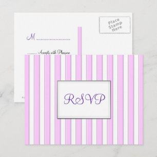 RSVP aangepaste roze strepen briefkaart