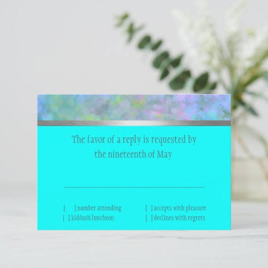 RSVP Abstract Design en Argent Turquoise (Debout devant)