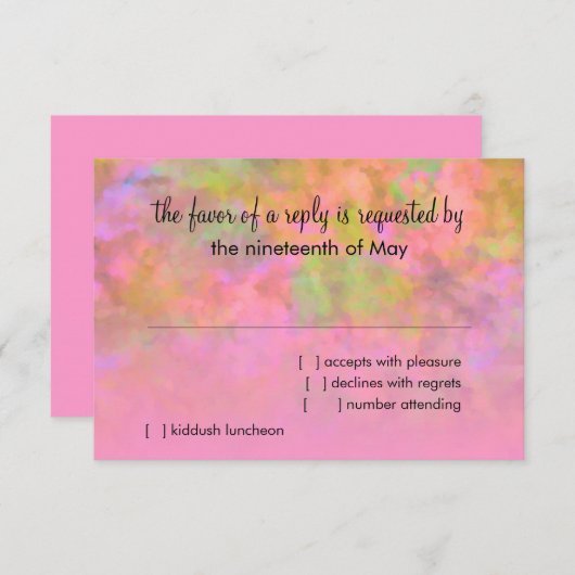 RSVP Abstract Design en rose (Devant / Derrière)