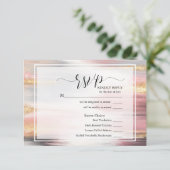 RSVP Abstract Paint Stroke Blush Gouden Houtskool Kaartje (Staand voorkant)