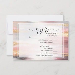 RSVP Abstract Paint Stroke Blush Gouden Houtskool Kaartje