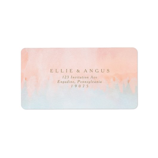 RSVP-adres zomerzondag Waterverf bruiloft Etiket (Voorkant)