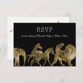 RSVP Afrikaanse Dieren Zoo Wedding Gold (Voorkant / Achterkant)