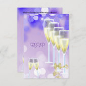 RSVP Anniversaire Fête Champagne violet Vols (Devant / Derrière)