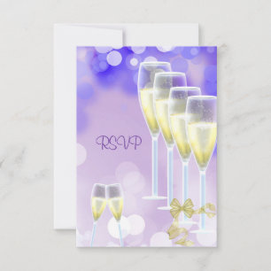RSVP Anniversaire Fête Champagne violet Vols
