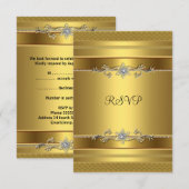 RSVP Anniversaire Party Gold Diamond Bijou (Devant / Derrière)