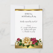 RSVP Anniversaire Roses Red Cream Gold (Dos)