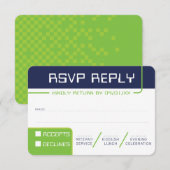 RSVP ANTWOORD 2 moderne gamer navy neon groen Kaart (Voorkant / Achterkant)