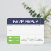 RSVP ANTWOORD 2 moderne gamer navy neon groen Kaart (Staand voorkant)
