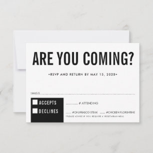 RSVP ANTWOORD ANTWOORD leuk vet blok zwart wit