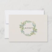 RSVP-antwoord Eucalyptus Gouden Krans Loof Kaart (Achterkant)