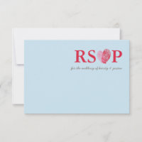 RSVP ANTWOORD KAART leuke vingerafdruk hart paar b