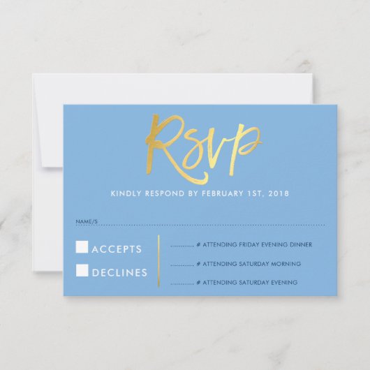 RSVP ANTWOORD REACTIE faux goud type korenbloem bl (Voorkant)