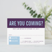 RSVP ANTWOORD REACTIE fun block aubergine bord bla (Staand voorkant)