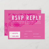 RSVP ANTWOORD REACTIE modern elegant floraal roze (Voorkant / Achterkant)