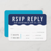 RSVP ANTWOORD REACTIE modern strakke golf navyblau (Voorkant / Achterkant)