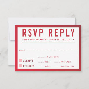 RSVP ANTWOORD RESPONS moderne rode burgundy gradië