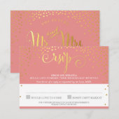 RSVP ANTWOORD stijlvolle rustieke mini gouden conf (Voorkant / Achterkant)