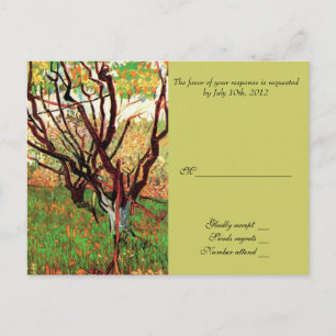 RSVP, antwoordkaart, Boomgaard in bloei Uitnodiging Briefkaart