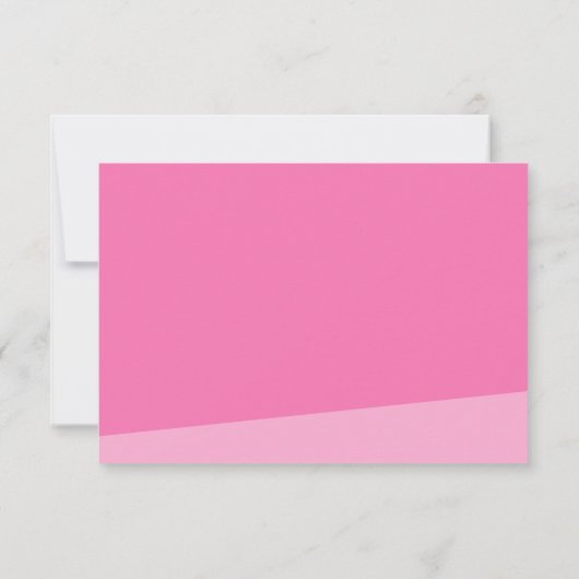 RSVP-ANTWOORDKAART eenvoudig moderne hoeken roze RSVP Kaartje (Achterkant)