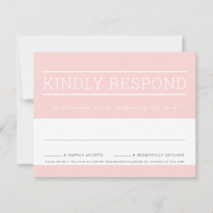 RSVP-ANTWOORDKAART moderne roze tint RSVP Kaartje