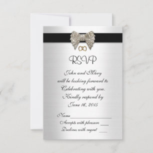 RSVP-antwoordkaart zwart en wit Kaart