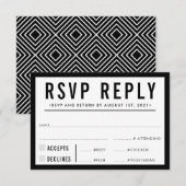 RSVP ANTWOORDT OP eenvoudige, moderne, vetgedrukte (Voorkant / Achterkant)