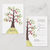 RSVP Apple Tree Waterverf Eggshell Weddenkaarten Informatiekaartje (Voorkant / Achterkant)