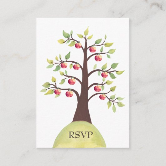 RSVP Apple Tree Waterverf Eggshell Weddenkaarten Informatiekaartje (Voorkant)