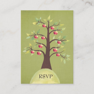 RSVP Apple Tree Waterverf Natuur Weddenkaarten Informatiekaartje
