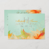 RSVP - Aqua Abstract Trouwkaarten (Voorkant / Achterkant)