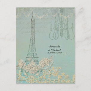 RSVP Aqua Paris Parijse stijlvolle bruiloft Kaartje