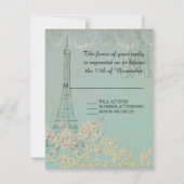 RSVP Aqua Vintage Paris Mariage élégant parisien (Dos)