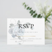 RSVP | Aquarelle Dusty Blue Floral Mariage (Debout devant)