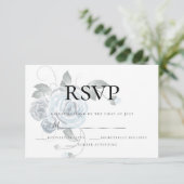 RSVP | Aquarelle Fleurs Bleu Poussiéreux Mariage A (Debout devant)