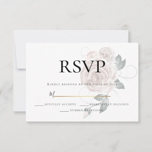 RSVP  | Aquarelle rose poudré rose clair (Devant)