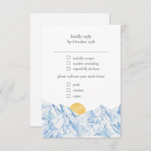 RSVP aquarelle rustique montagne (Devant / Derrière)