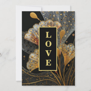 *~ RSVP AR26 41 QR Gold Lace LOVE Vintage Wedding Kaart