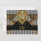 RSVP Art Déco Jaune Noir Joyau en or Jaune (Devant)