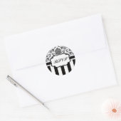 RSVP - Autocollant à ruban Damas noir et blanc (Enveloppe)