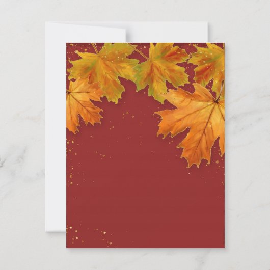 RSVP Automne Tomber Feuille Élégant Mariage (Dos)