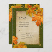 RSVP Automne Tomber Feuille Élégant Mariage (Devant / Derrière)