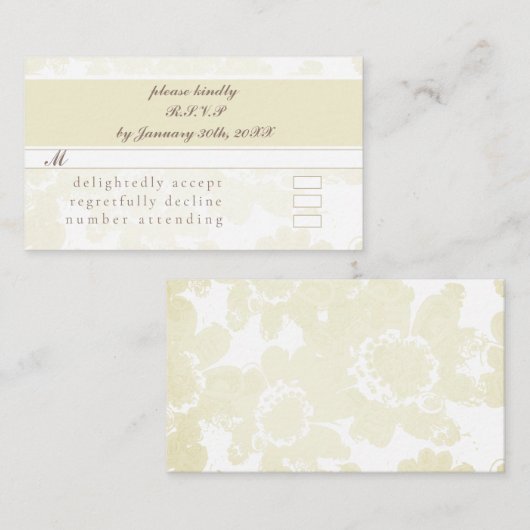 RSVP(avec blanc sur invitations blancs) (Devant / Derrière)