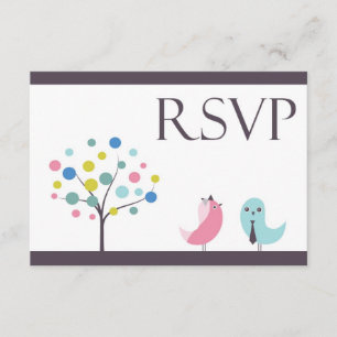 RSVP avec carte d'oiseaux Mariages alimentaires