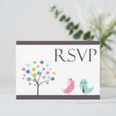 RSVP avec carte d'oiseaux Mariages alimentaires (Debout devant)