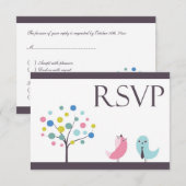 RSVP avec carte d'oiseaux Mariages alimentaires (Devant / Derrière)