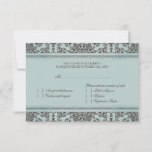 RSVP avec carte plat Mariage d'option alimentaire (Dos)