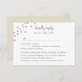 RSVP avec choix de repas aquarelle coeurs (Devant / Derrière)