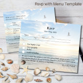 RSVP avec Menu Modèle Beach Destination Côté