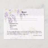 RSVP avec menu Modèle Purple Wisteria Floral (Devant)